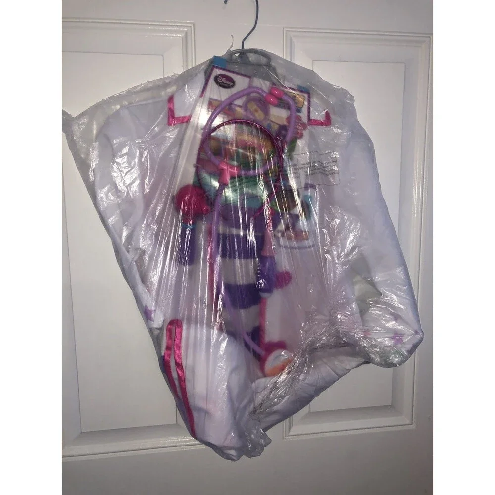 Disney Store Doc McStuffins Costume Kids Scrubs, Headband Stethoscope Size 7/8